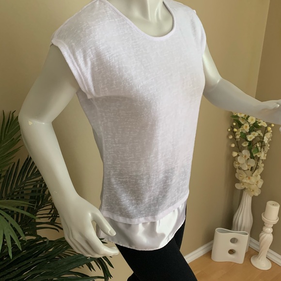 Ecru White Sleeveless Satin Fringe Top Small - Picture 3 of 7